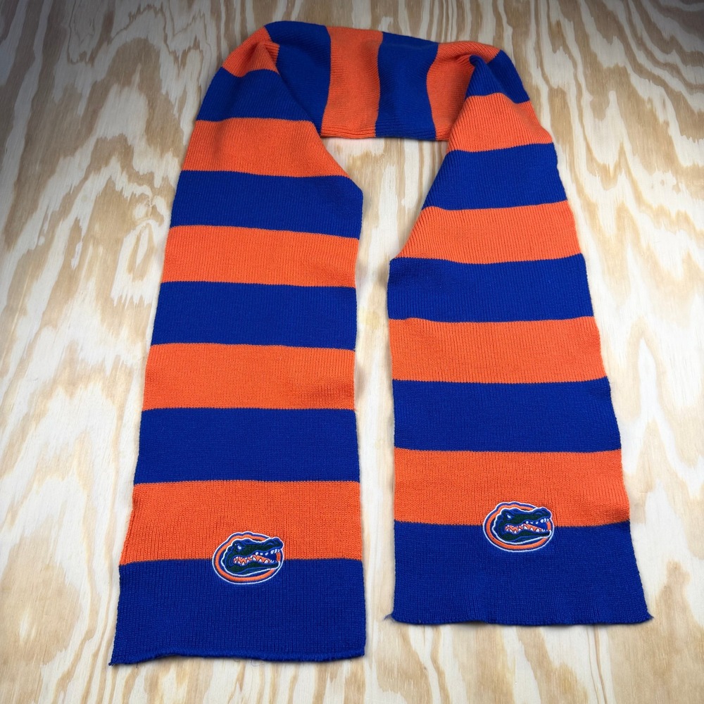 Top of the World Florida Gators Scarf Orange Blue Striped Knit NCAA Embroidered